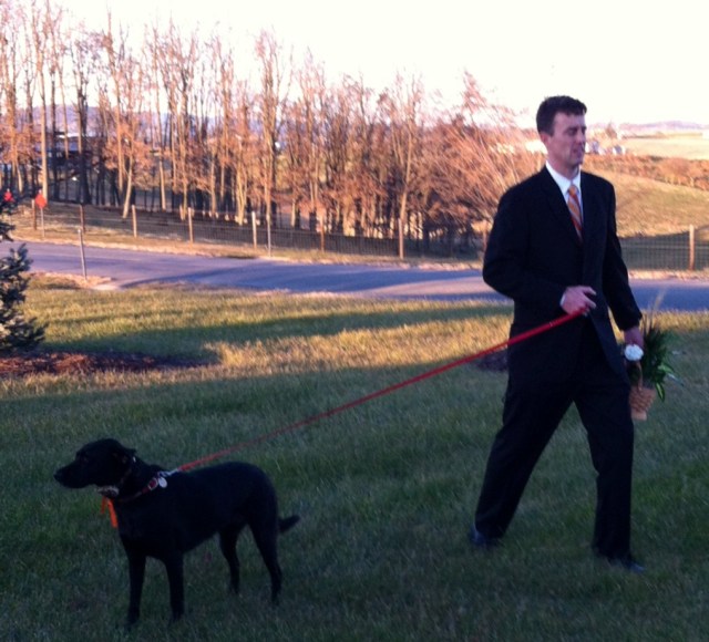 Shane with Tara at Dad's memorial service