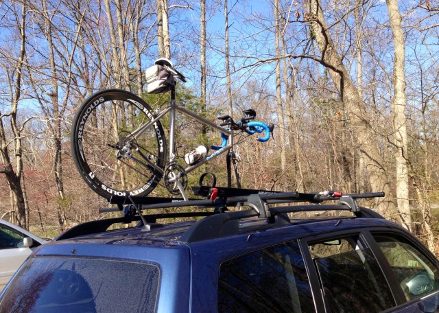 Bike on car, pre- or post-ride today at West Creek