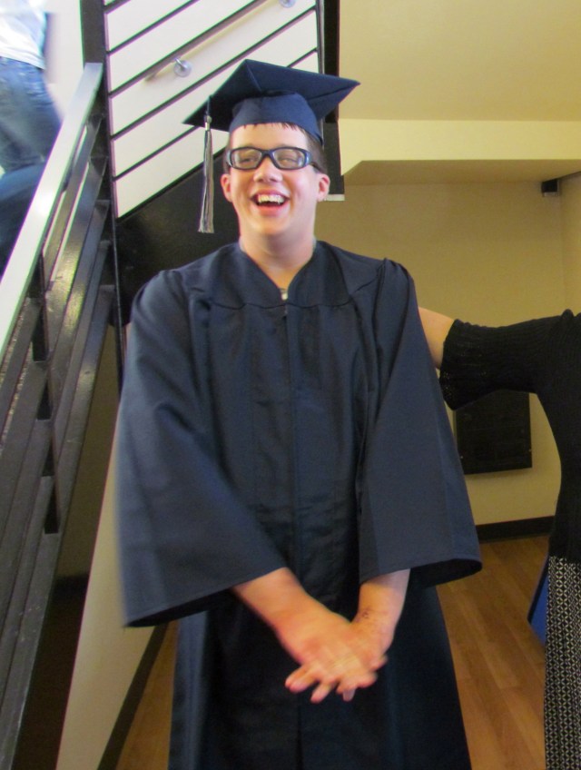 Everybody's happy to FINALLY graduate... 