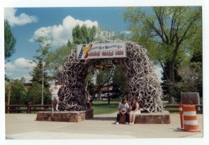 Oops. A little bit warped. It says "Jackson Hole Welcomes Our DESERT STORM VETS." Kind of cool. 