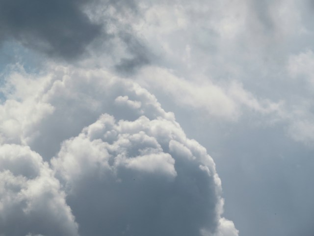 Late summer clouds puffing up