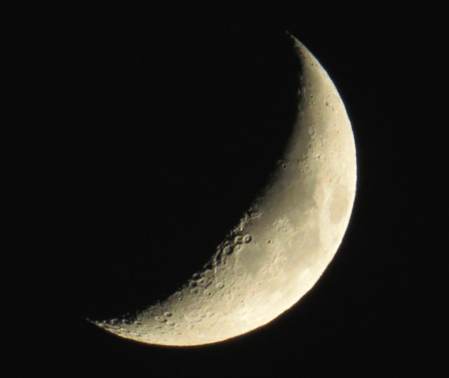 Waxing crescent moon Friday night