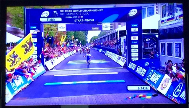 Peter Sagan after riding his bicycle for 162.4 miles in 6 hrs, 14 minutes: 