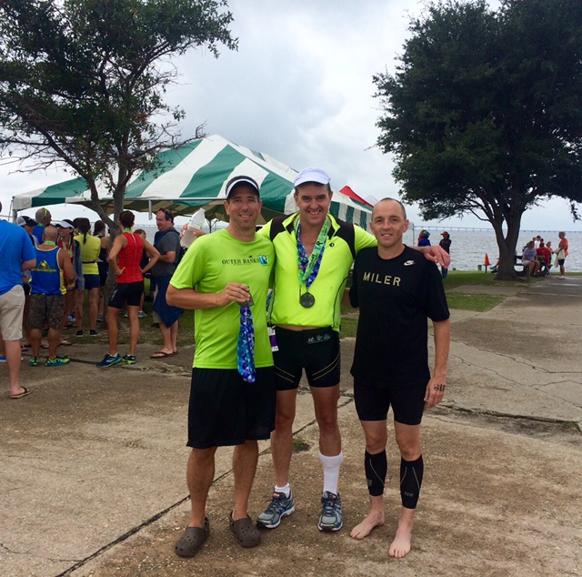 Travis, me and Andrew after finishing the race this morning