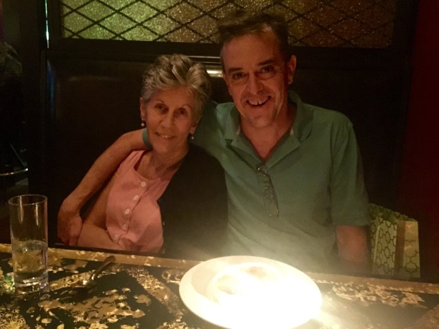 Celebrating my 55th birthday with Evelyn at l'opossum in Richmond. Photo by our friend Ariel. 