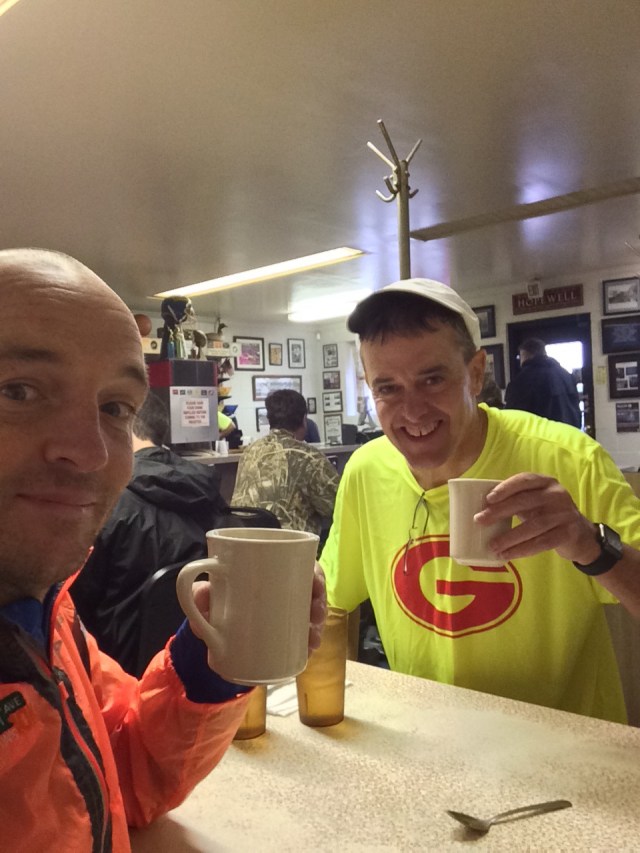 Andrew & me, post-race chow-down at the Hopewell Quick Lunch