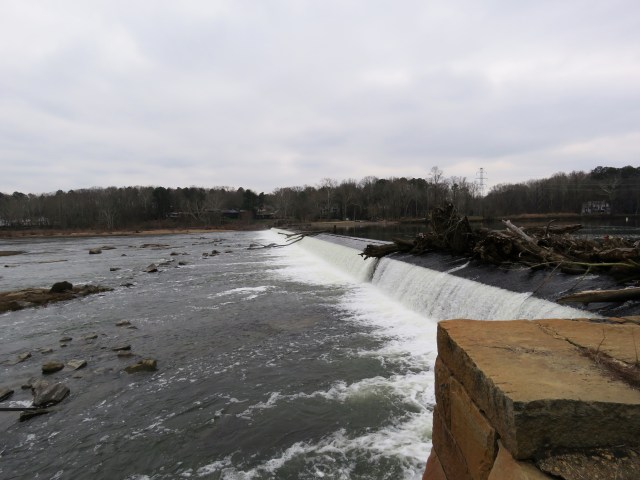 Looking south across Bosher's Dam on the James River